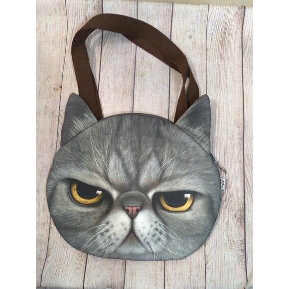 WO 2 X KITTY Grumpy Cat Bag High Definition Real Graphics Shoulder Bag - Picture 6 of 11